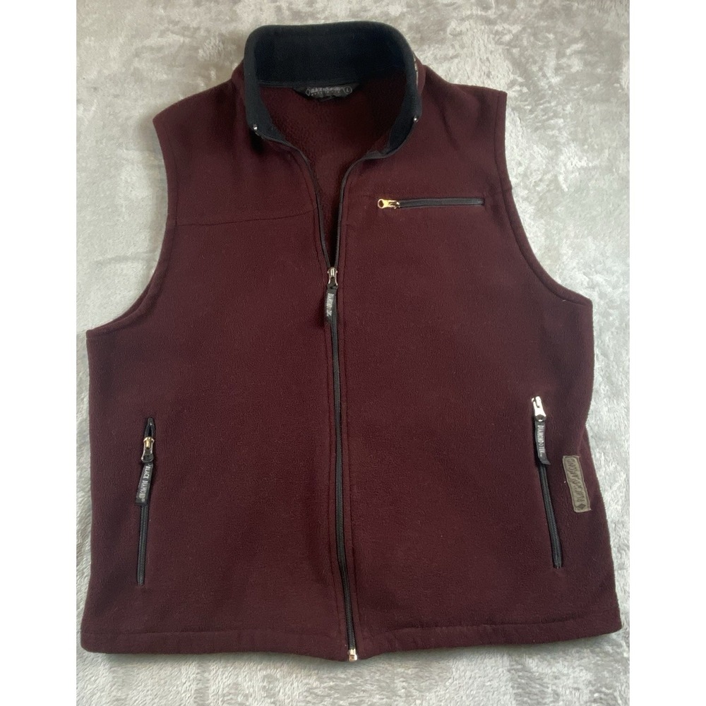 Vintage Black Diamond Men's Vest Yukon Fleece Sz Large Burgundy Zip Made in USA